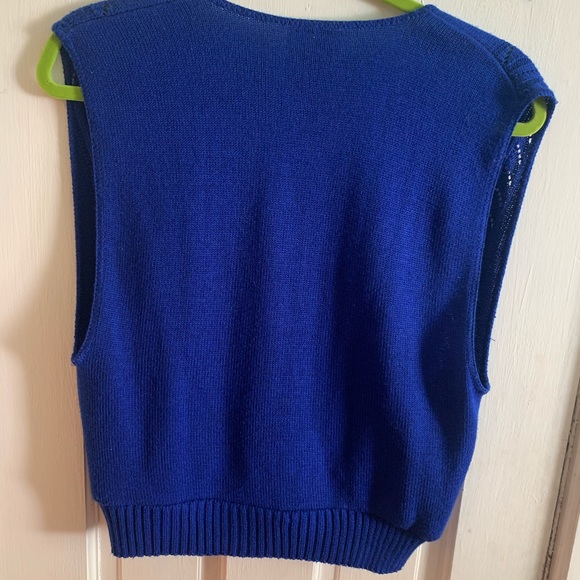 Vintage Leslie Faye collections blue vest - Picture 2 of 2